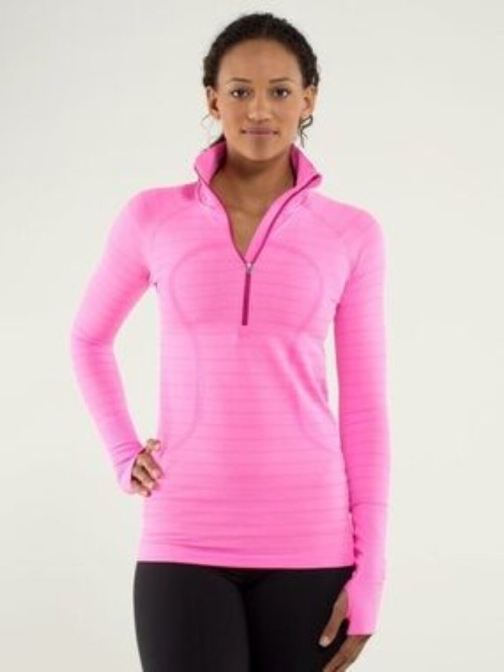 RARE Lululemon Run: Swiftly Tech 1/2 Zip HEATHER RASPBERRY SIZE 10 LONG SLEEVE